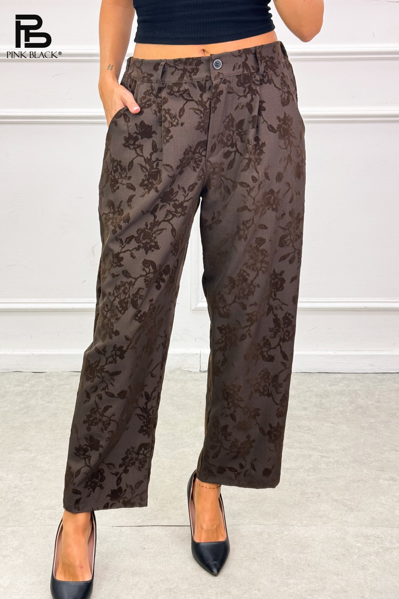 Regular-Fit Floral Trousers