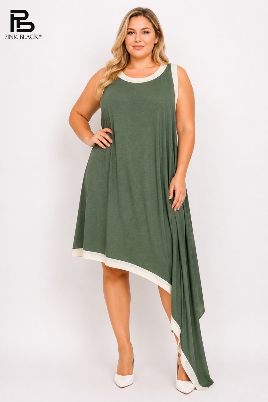 Sleeveless A-Line Midi Dress