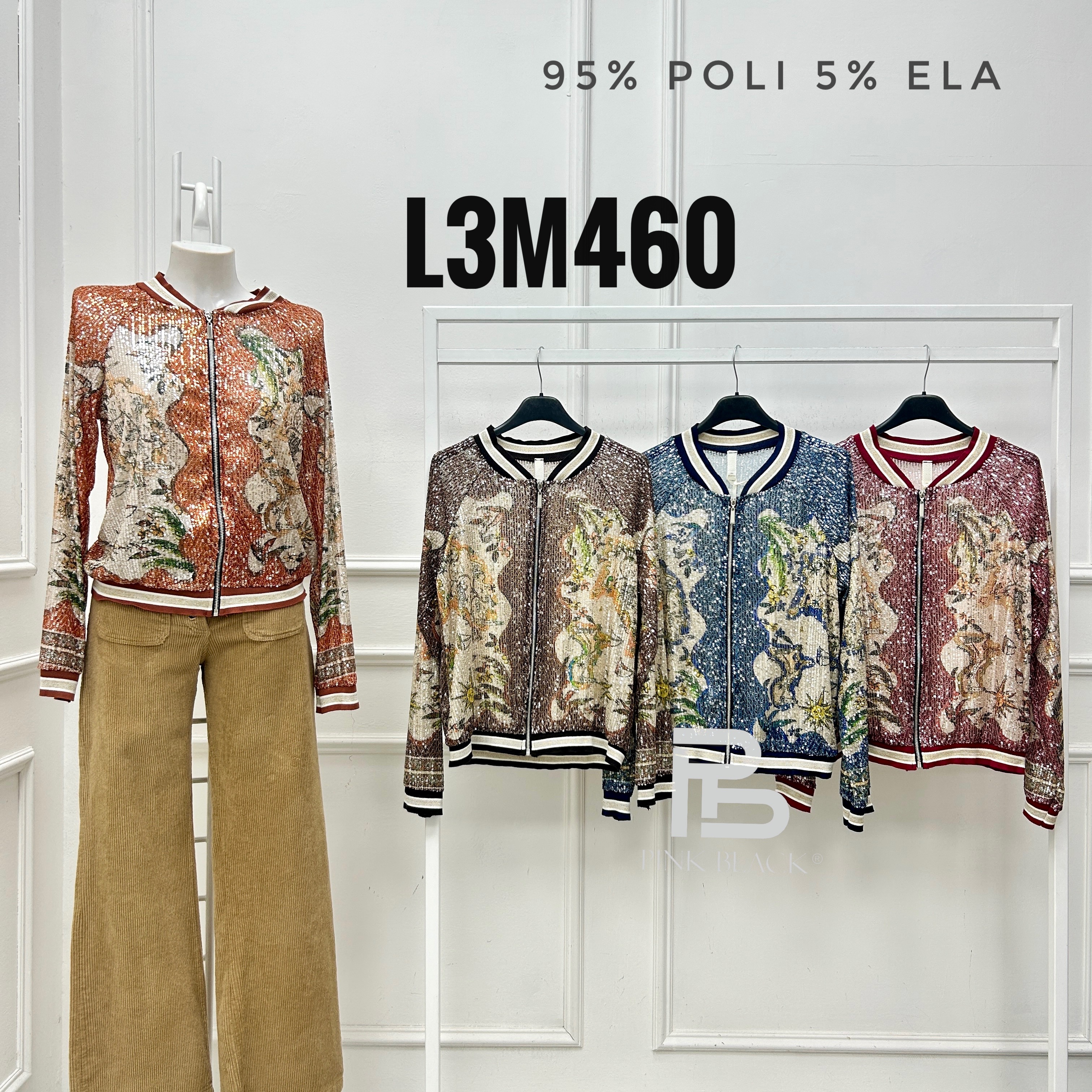 Long‑Sleeve Sequin Bomber Jacket