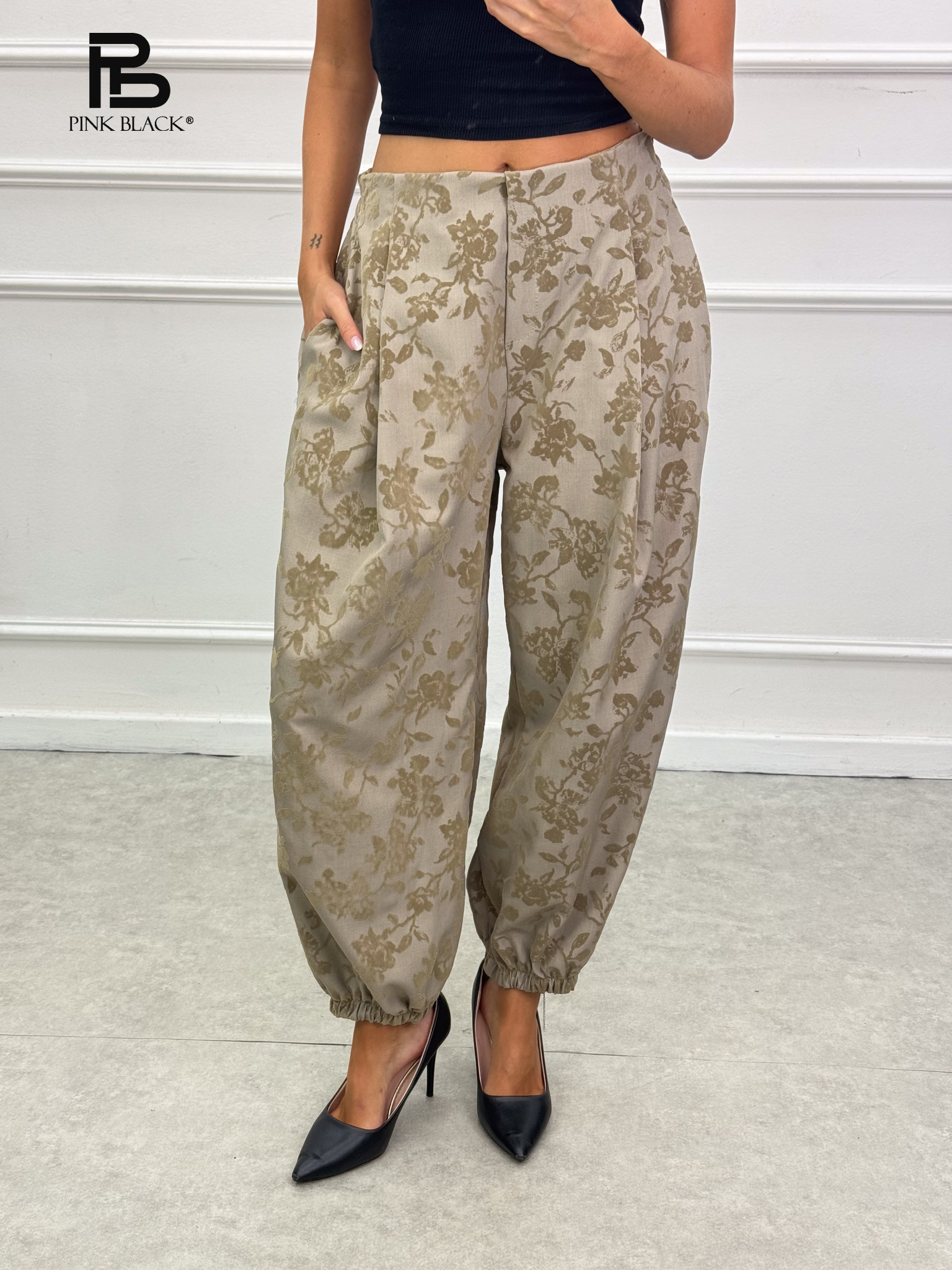 High-Waist Balloon Trousers