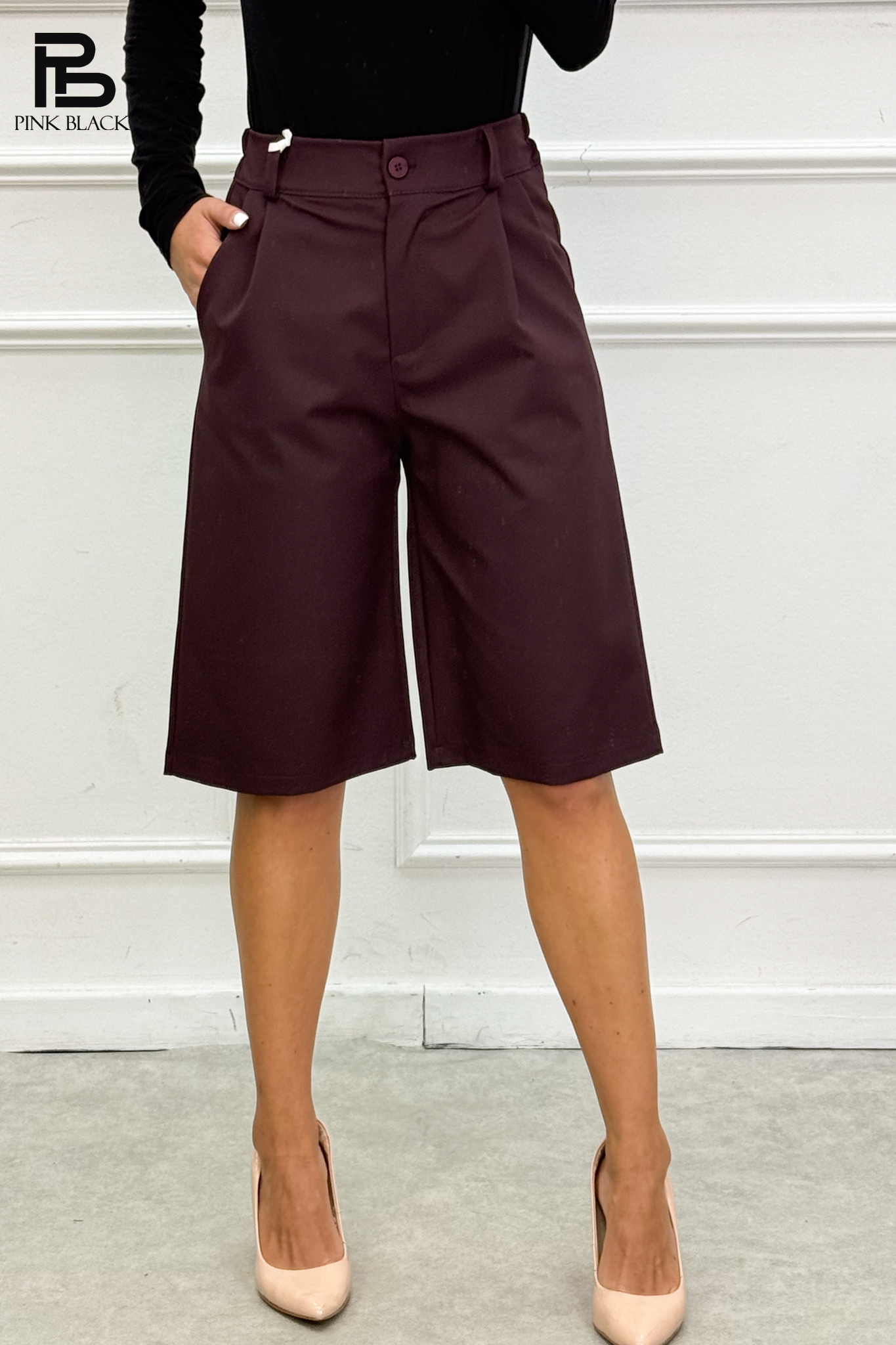 High-Waist Bermuda Shorts