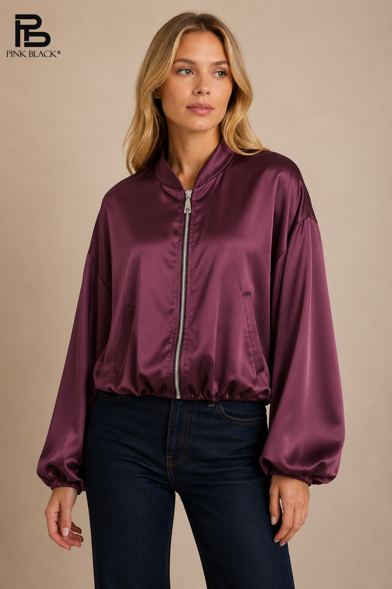 Oversize Jacket with Funnel Neck