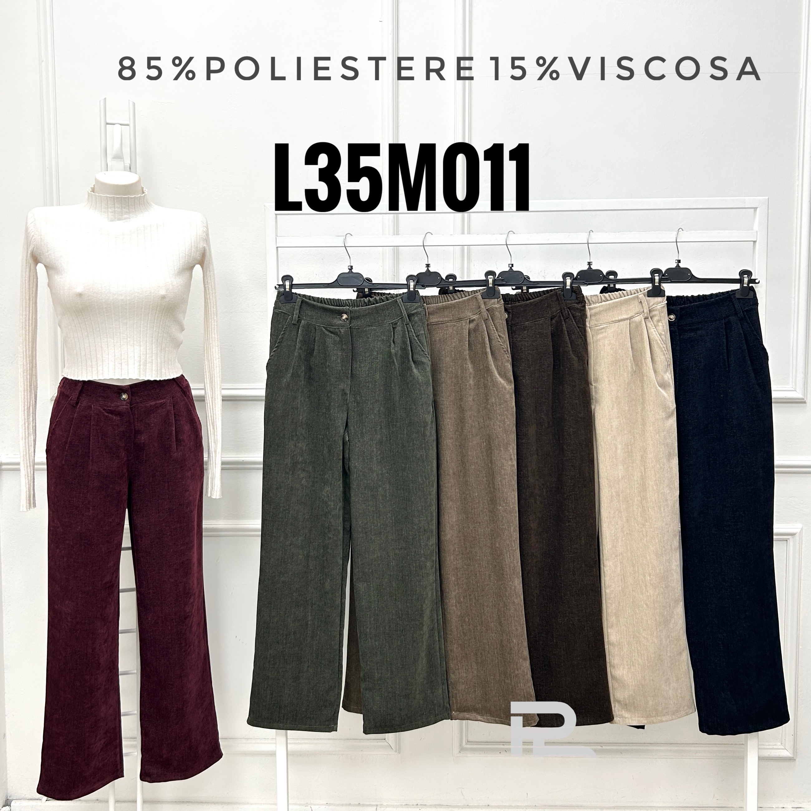 Straight Pleated Ankle Trousers