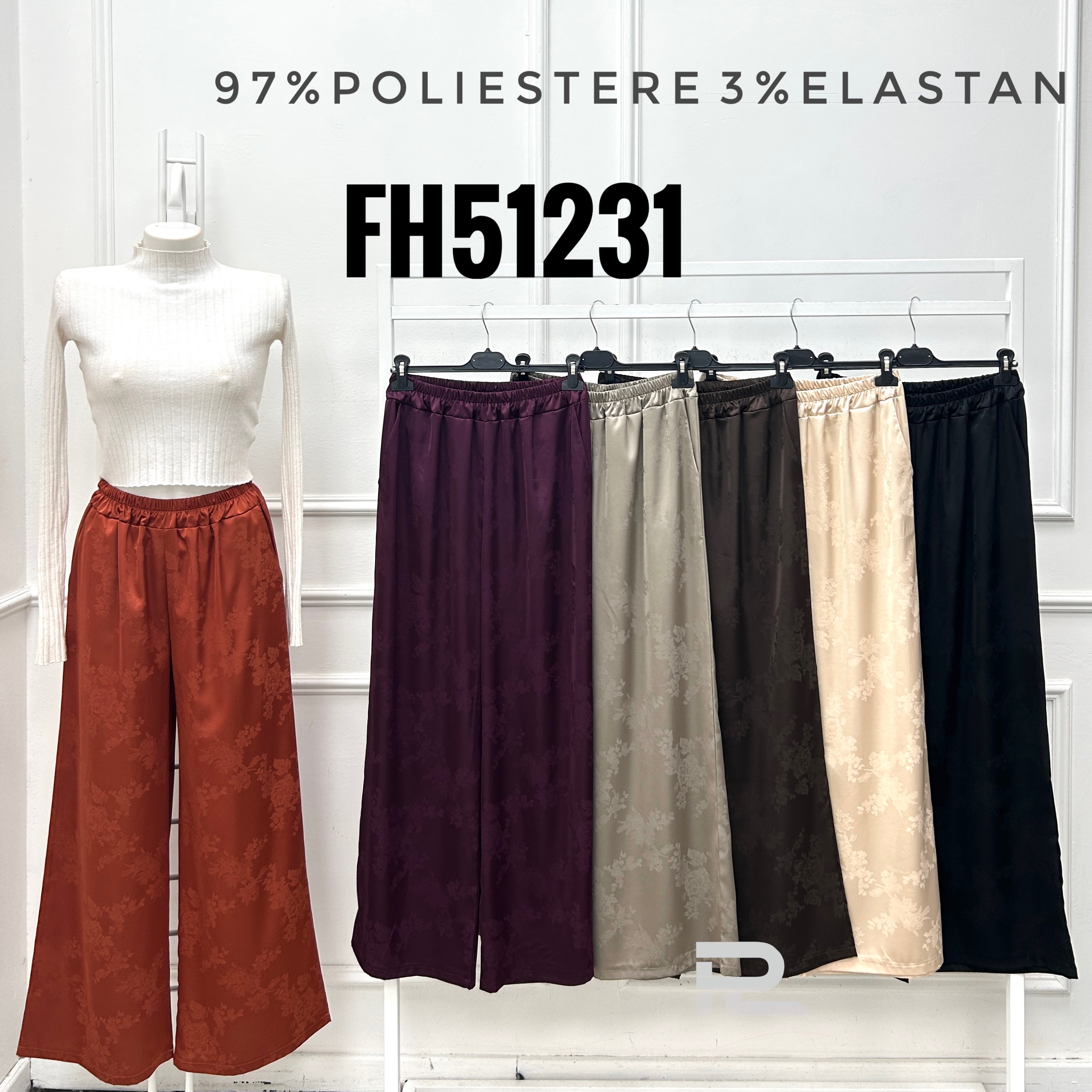 Wide-Leg Satin Trousers