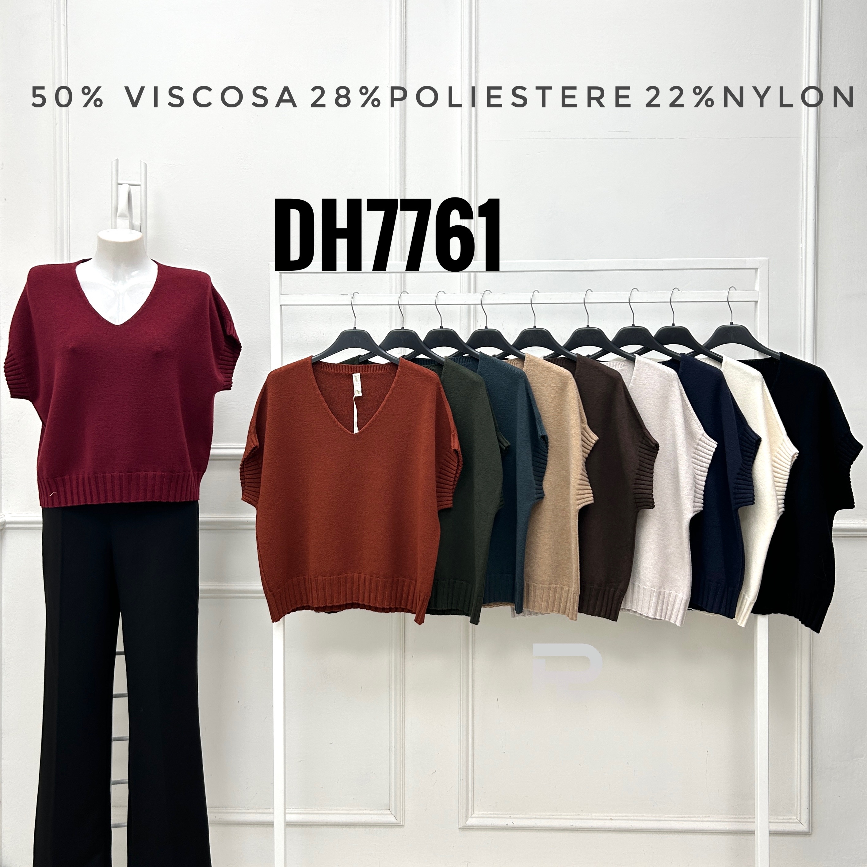 V-Neck Short-Sleeve Sweater