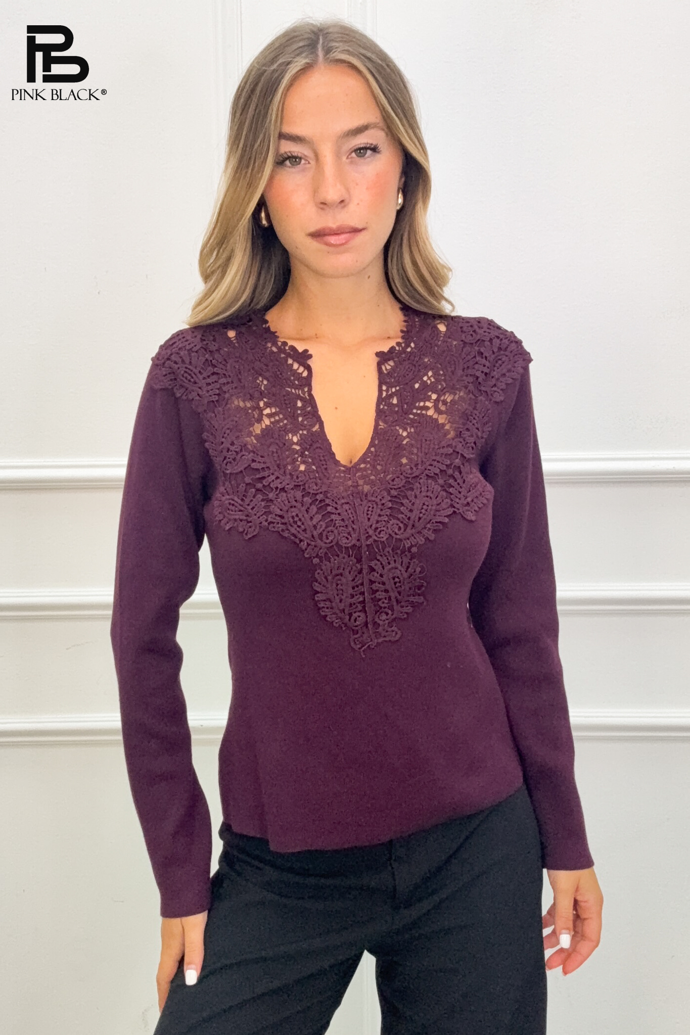 Fitted Sweater with Embroidery