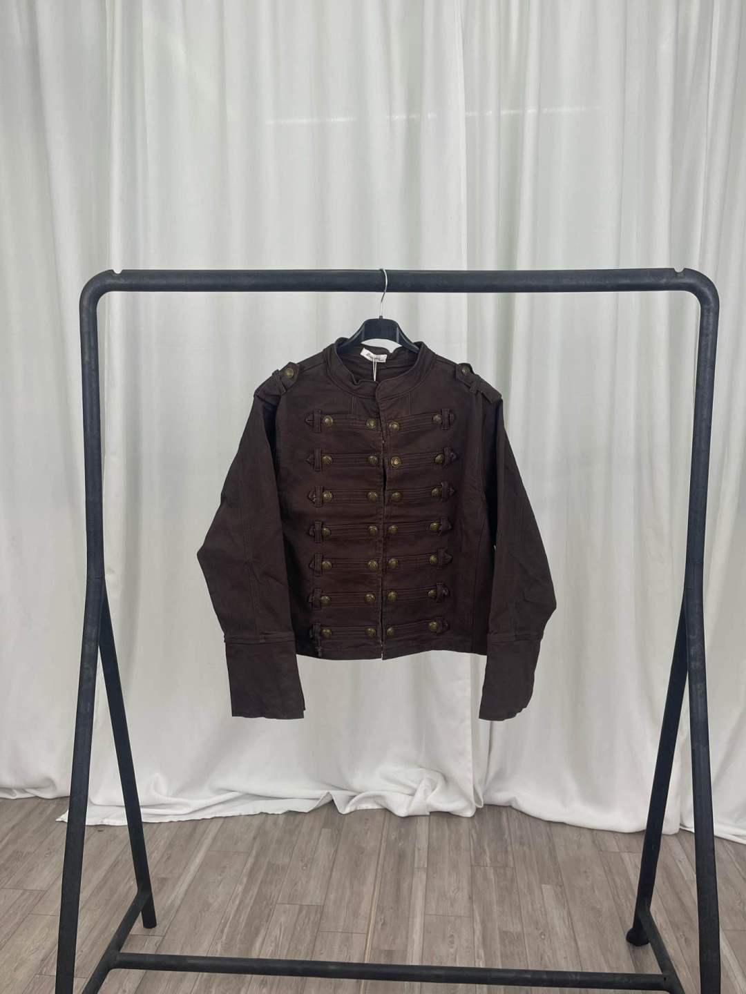 Short Jacket with Stand Collar