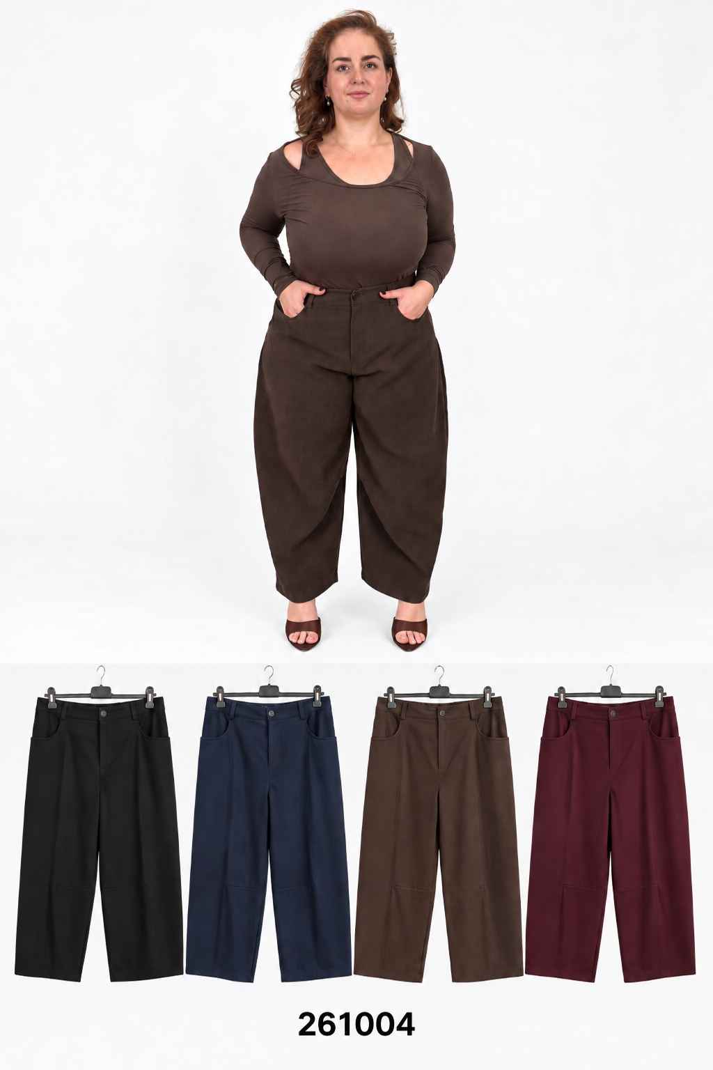 Knit Trousers with Elastic Waist