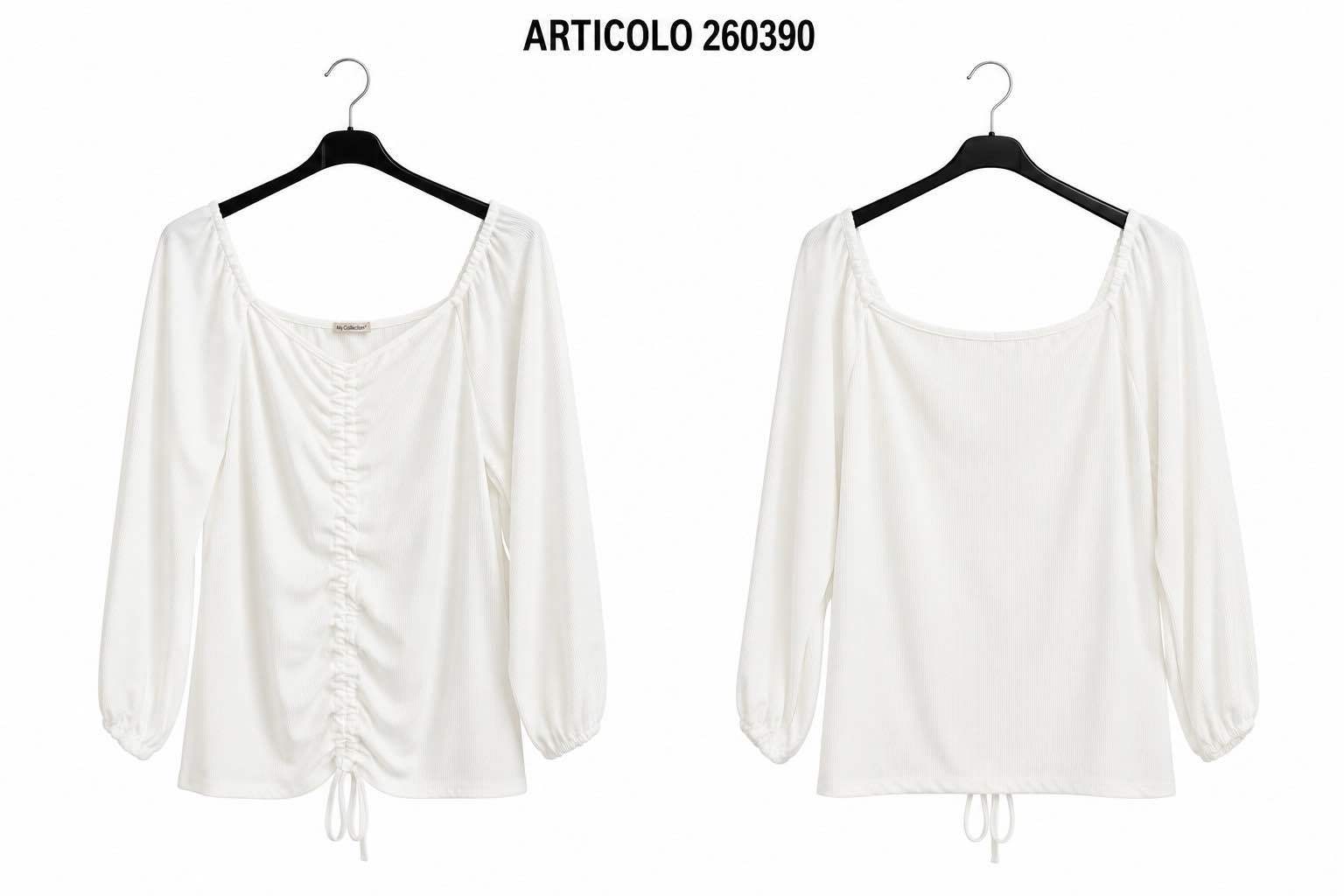 Square-Neck Straight Blouse