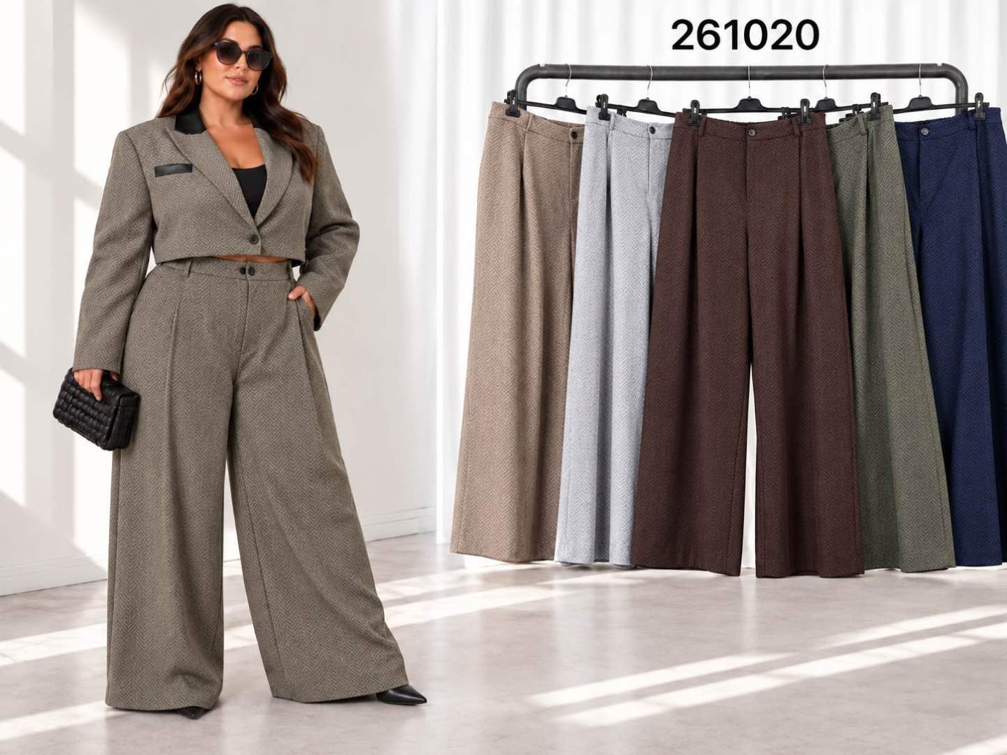 High‑Waist Wide Trousers