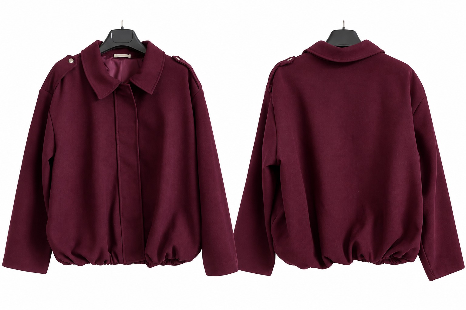Oversize Jacket with Shirt Collar