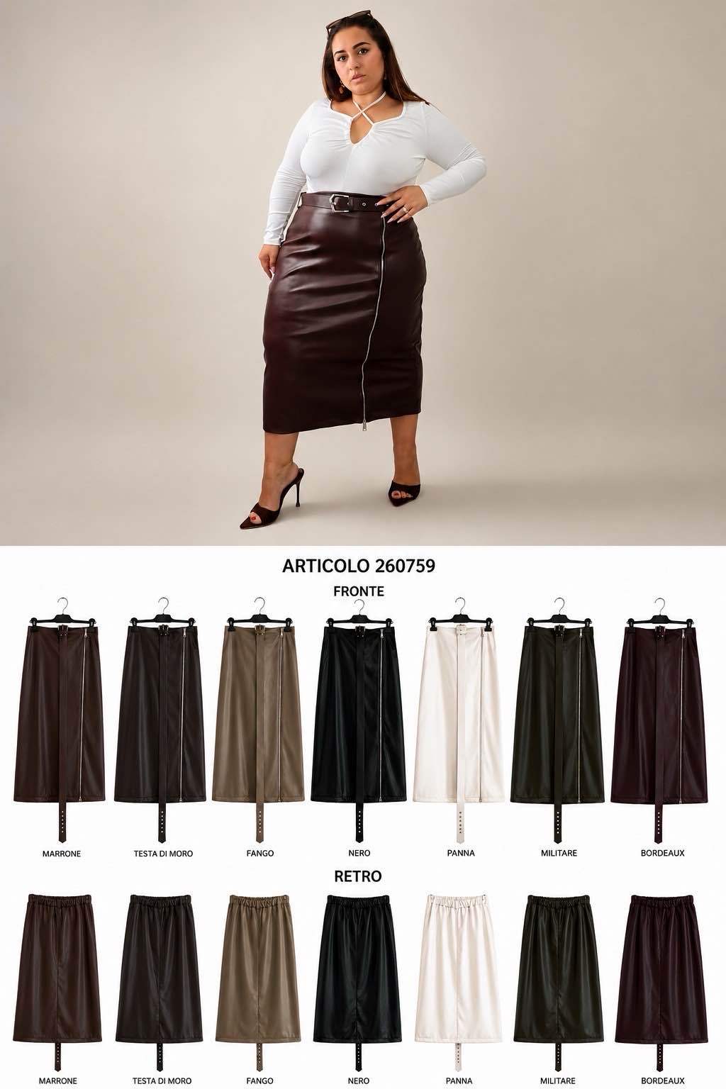 Midi Pencil Skirt with Belt