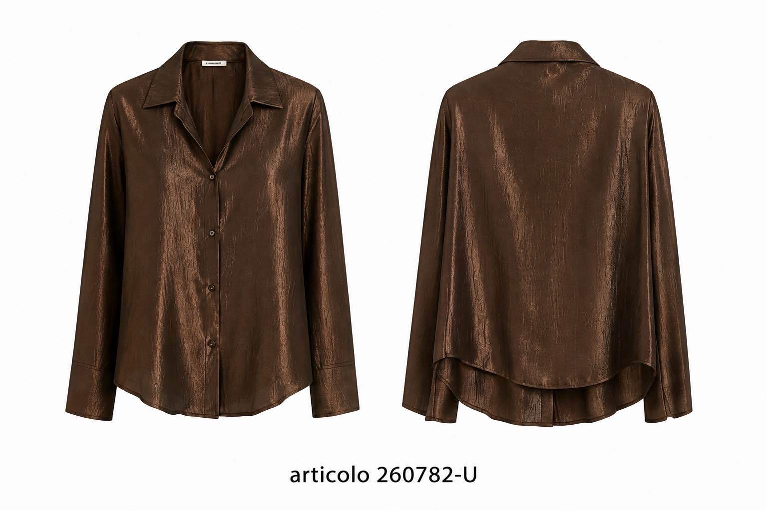 Relaxed Satin Hi‑Lo Shirt