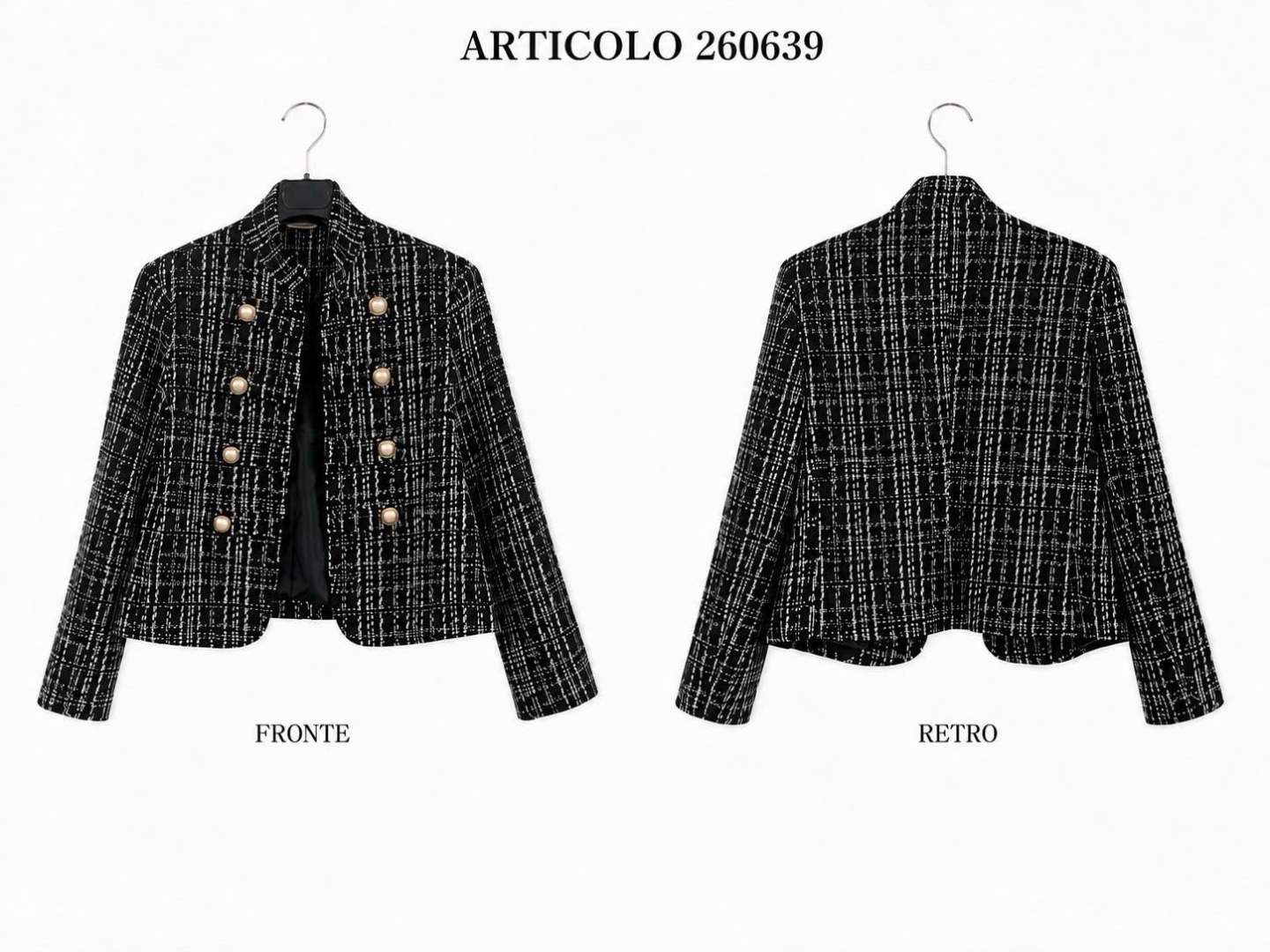 Tweed Stand-Collar Jacket