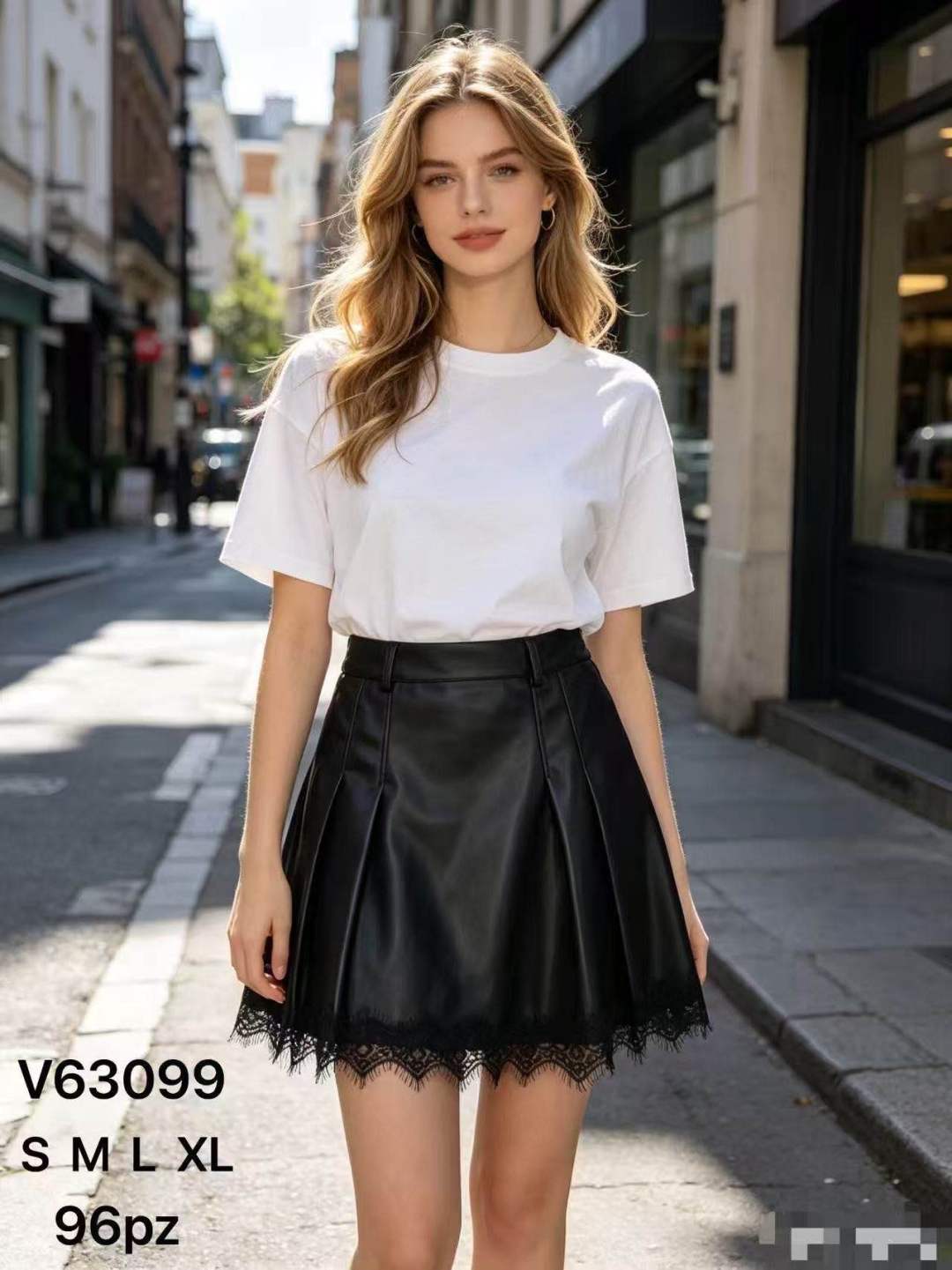Flared Mini Skirt with Lace