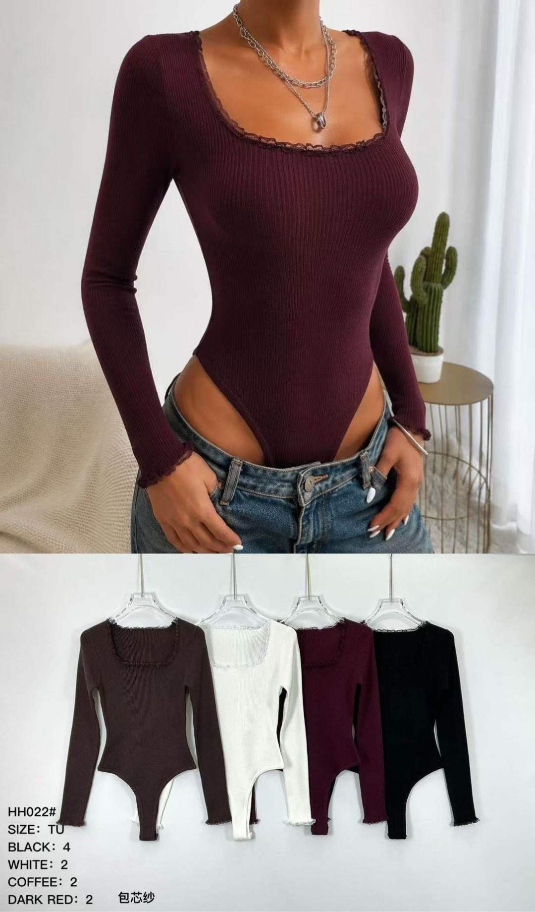 Fitted Lace-Trim Top