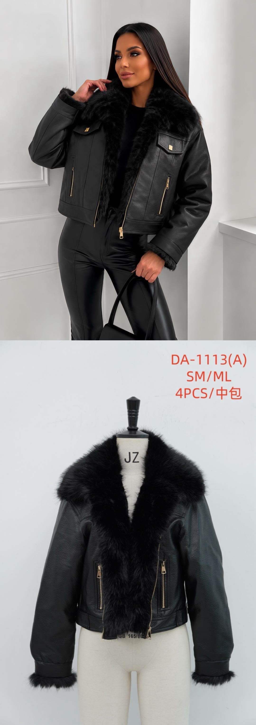 Cropped Jacket with Faux-Fur Collar