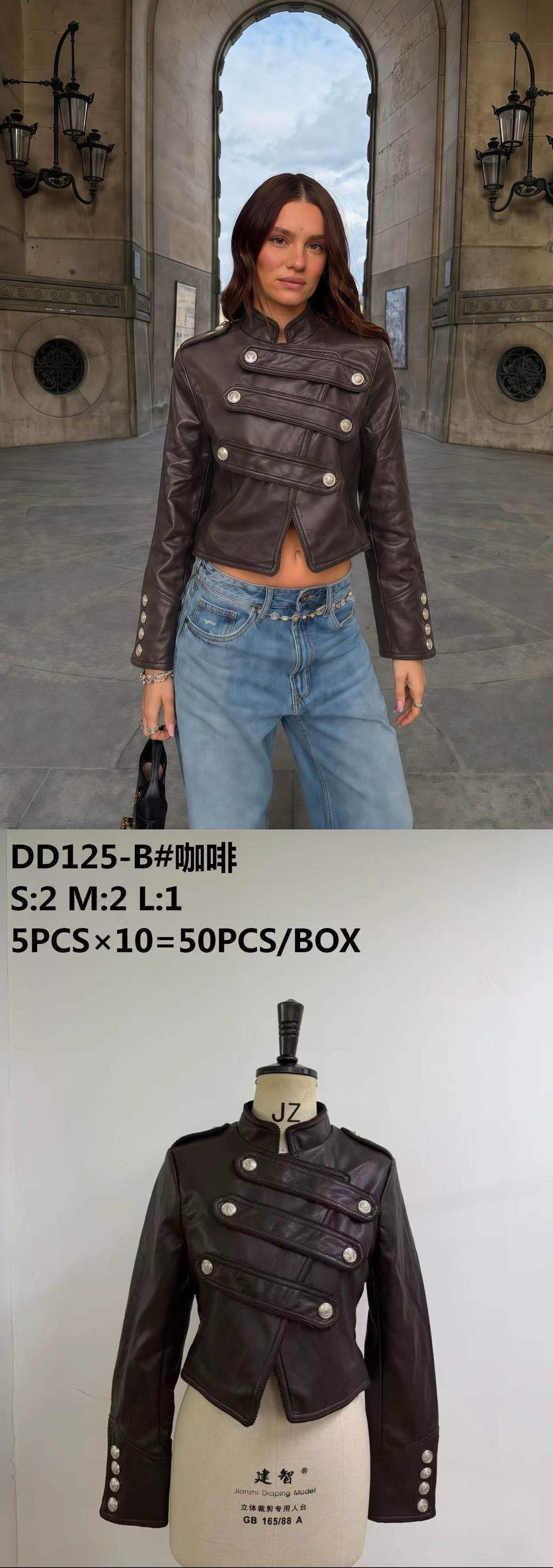 Cropped Faux-Leather Jacket with Stand Collar