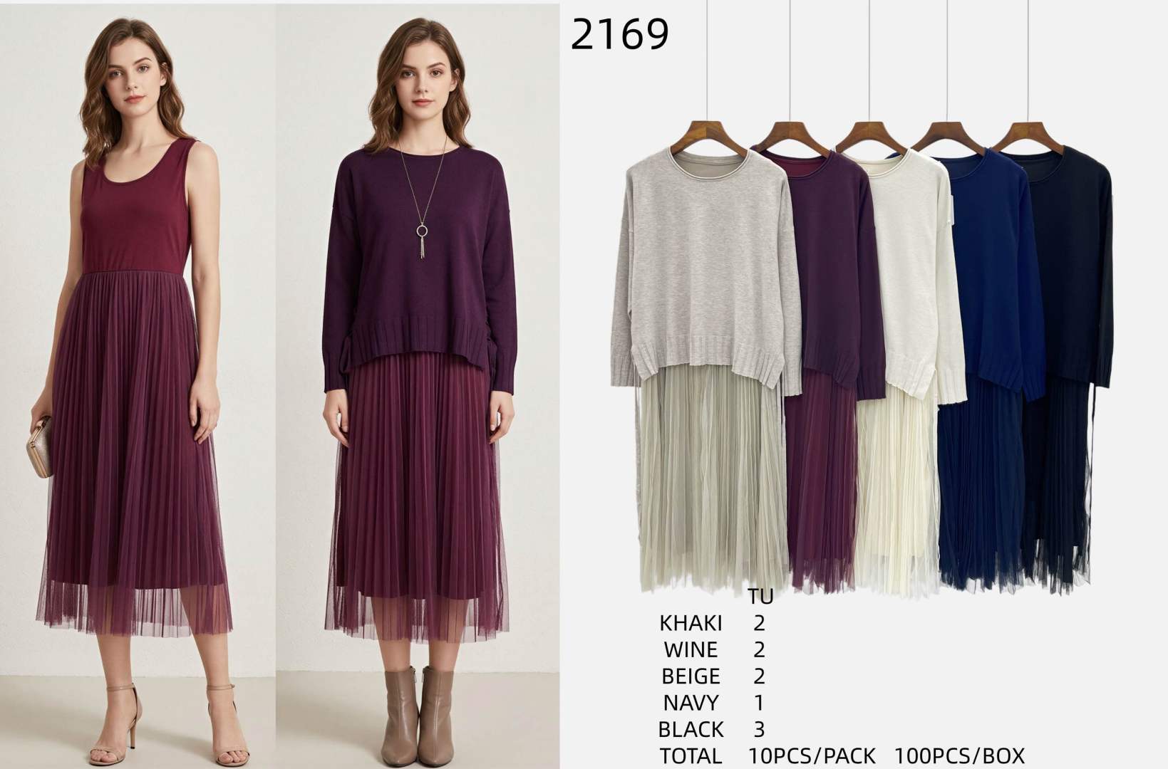 Relaxed Pleated Midi Set