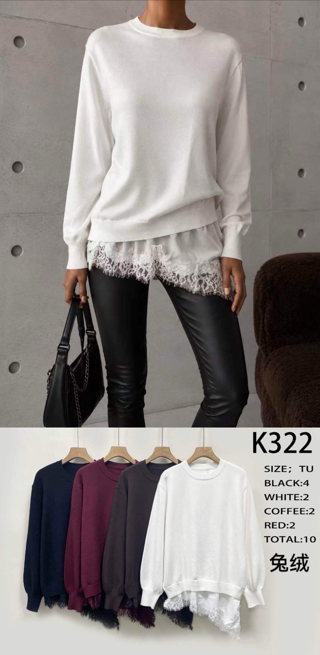 Relaxed Sweater with Lace