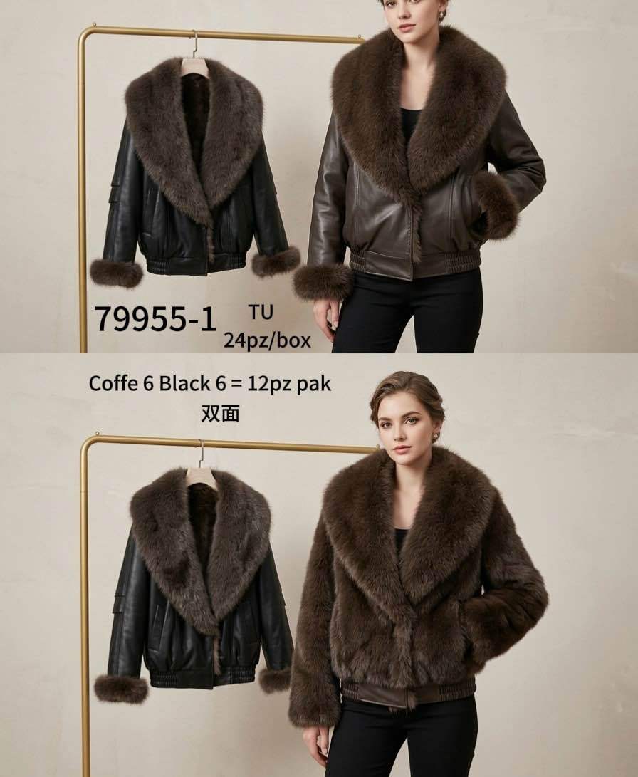 Short Bomber Jacket with Faux Fur