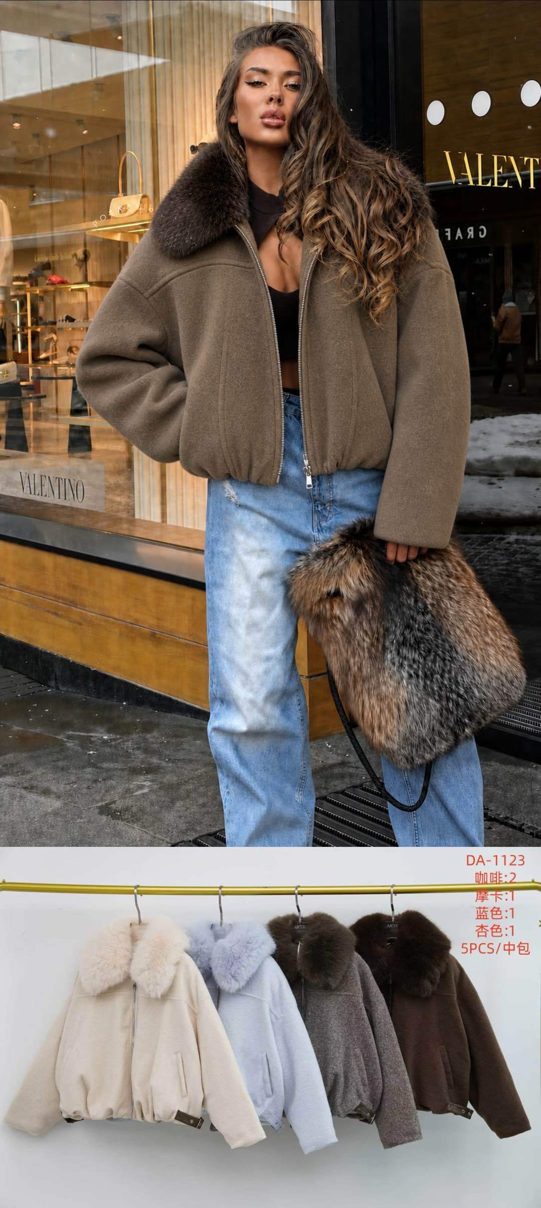 Oversize Jacket with Fur Collar