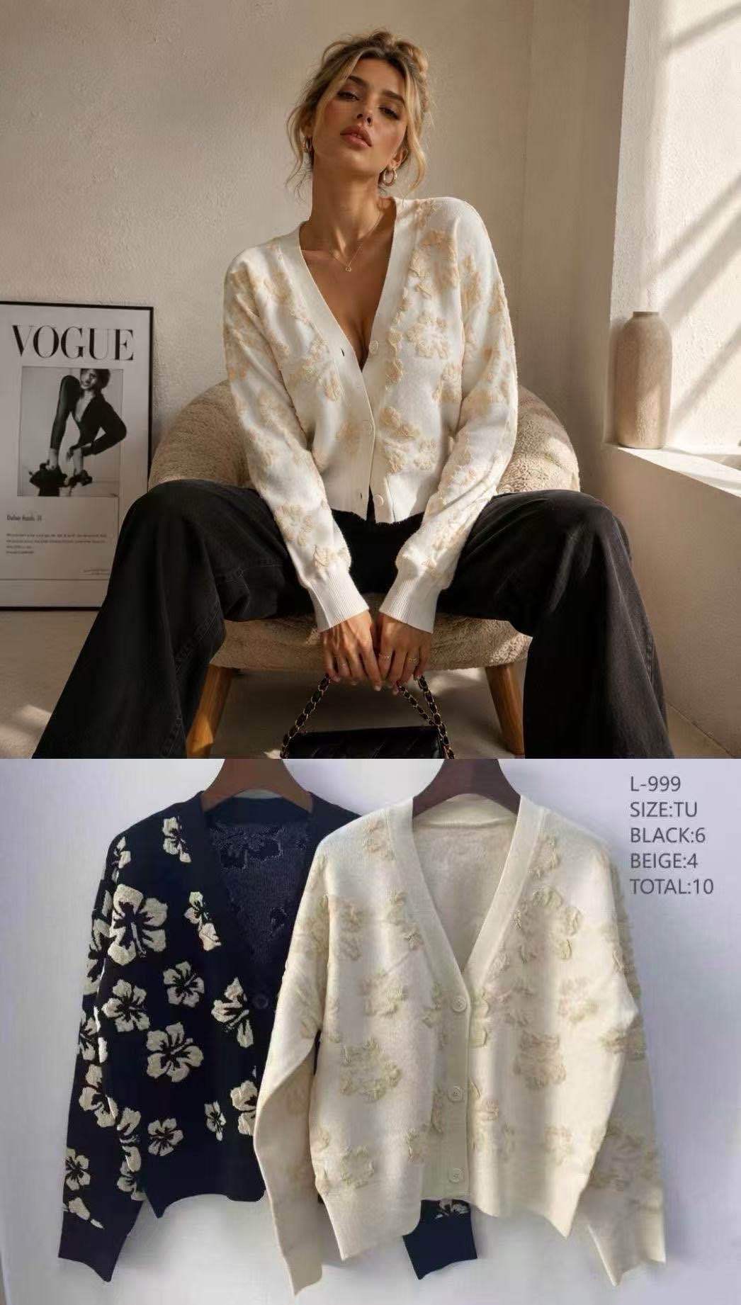Floral-Pattern Cardigan