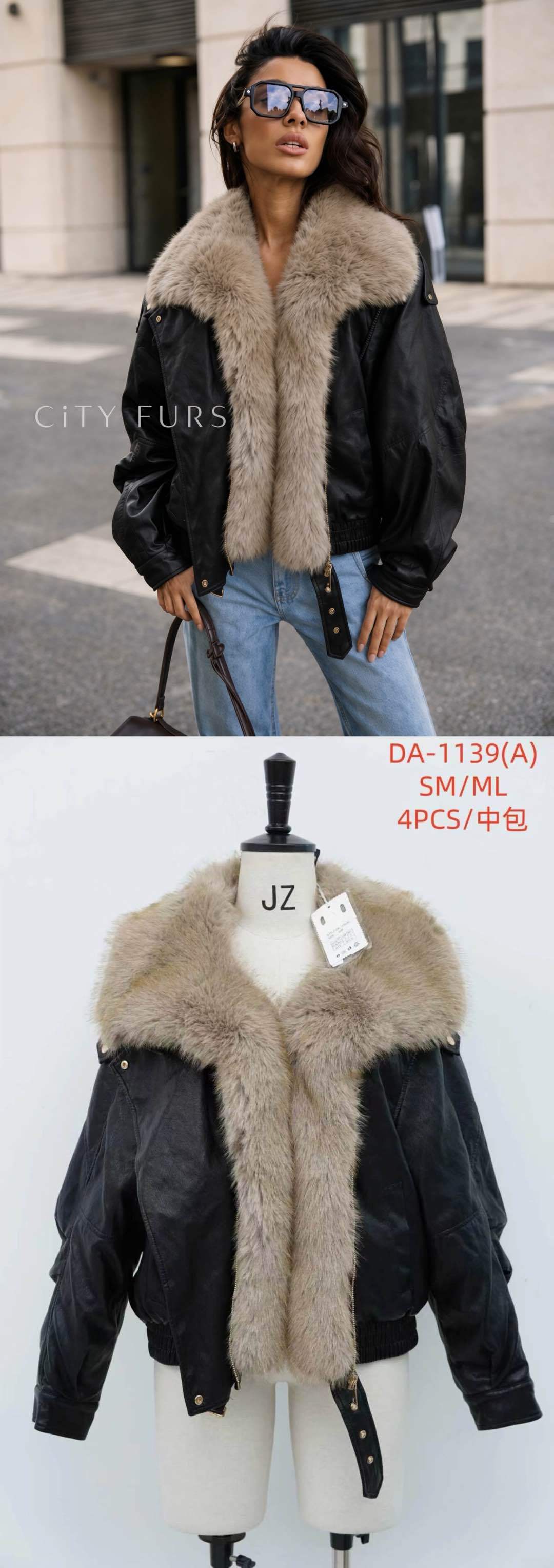 Oversized Jacket with Fur Trim