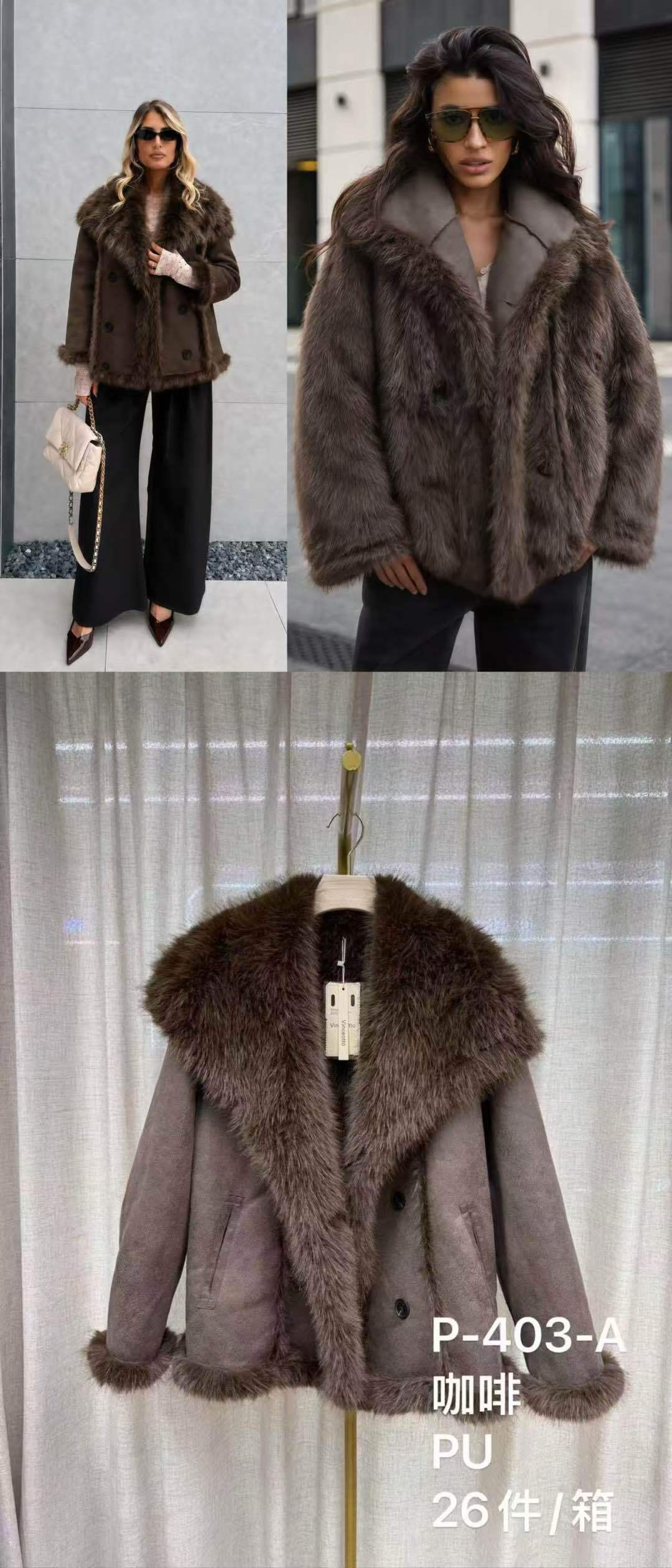 Faux-Shearling Jacket with Oversized Collar