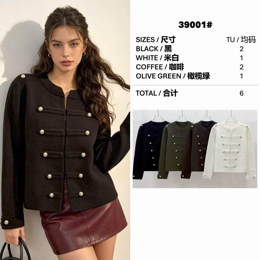 Tailored Jacket with Decorative Buttons