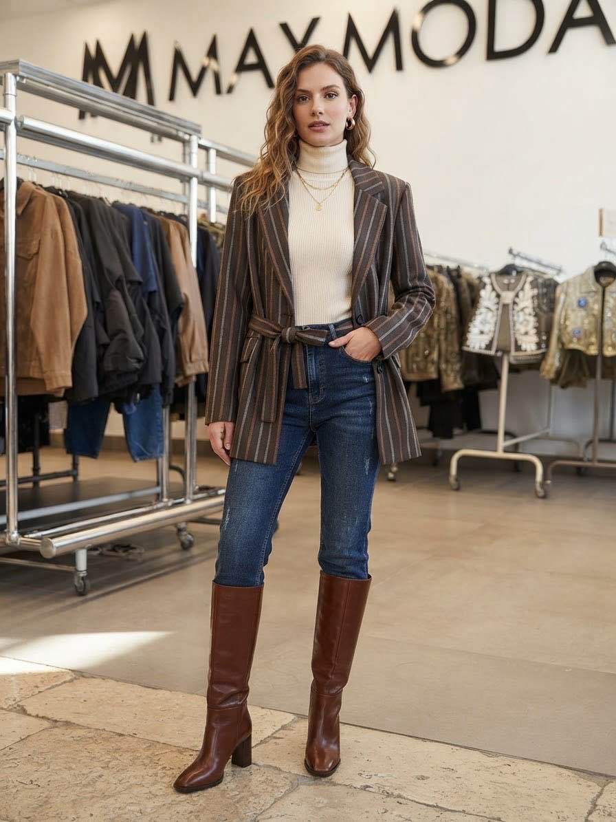 Tailored Belted Blazer