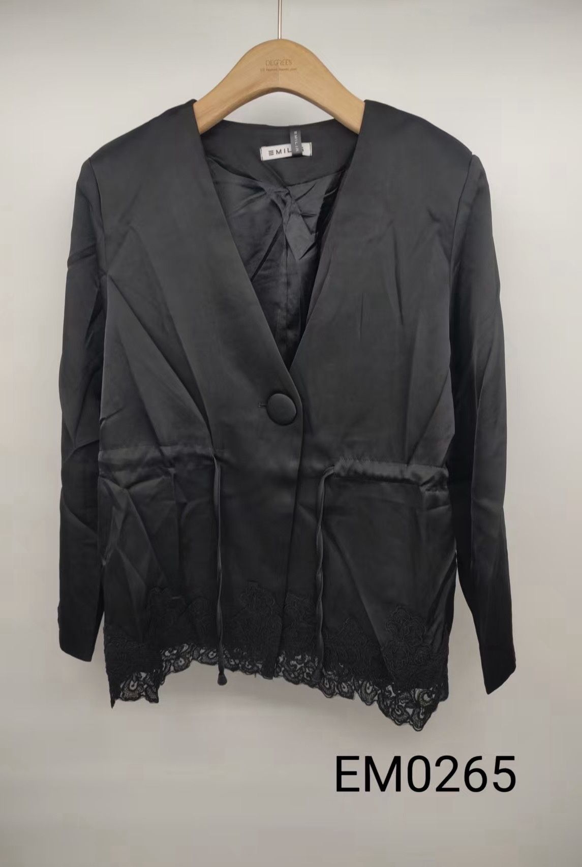 Tailored Blazer with Lace Trim