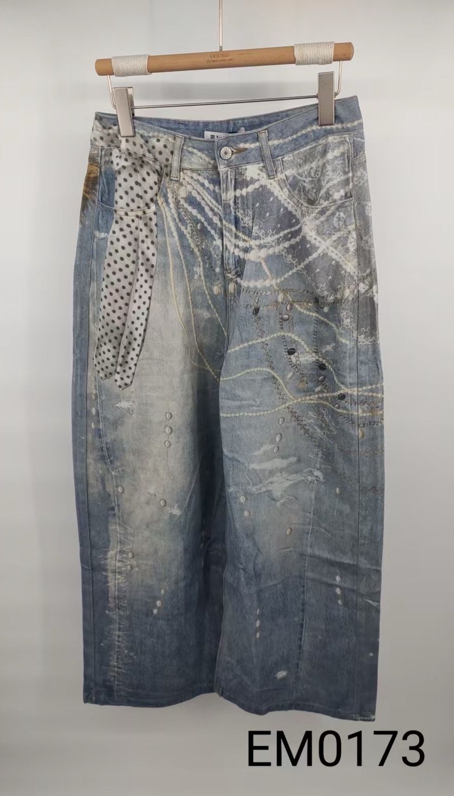 Wide-Leg Patchwork Jeans