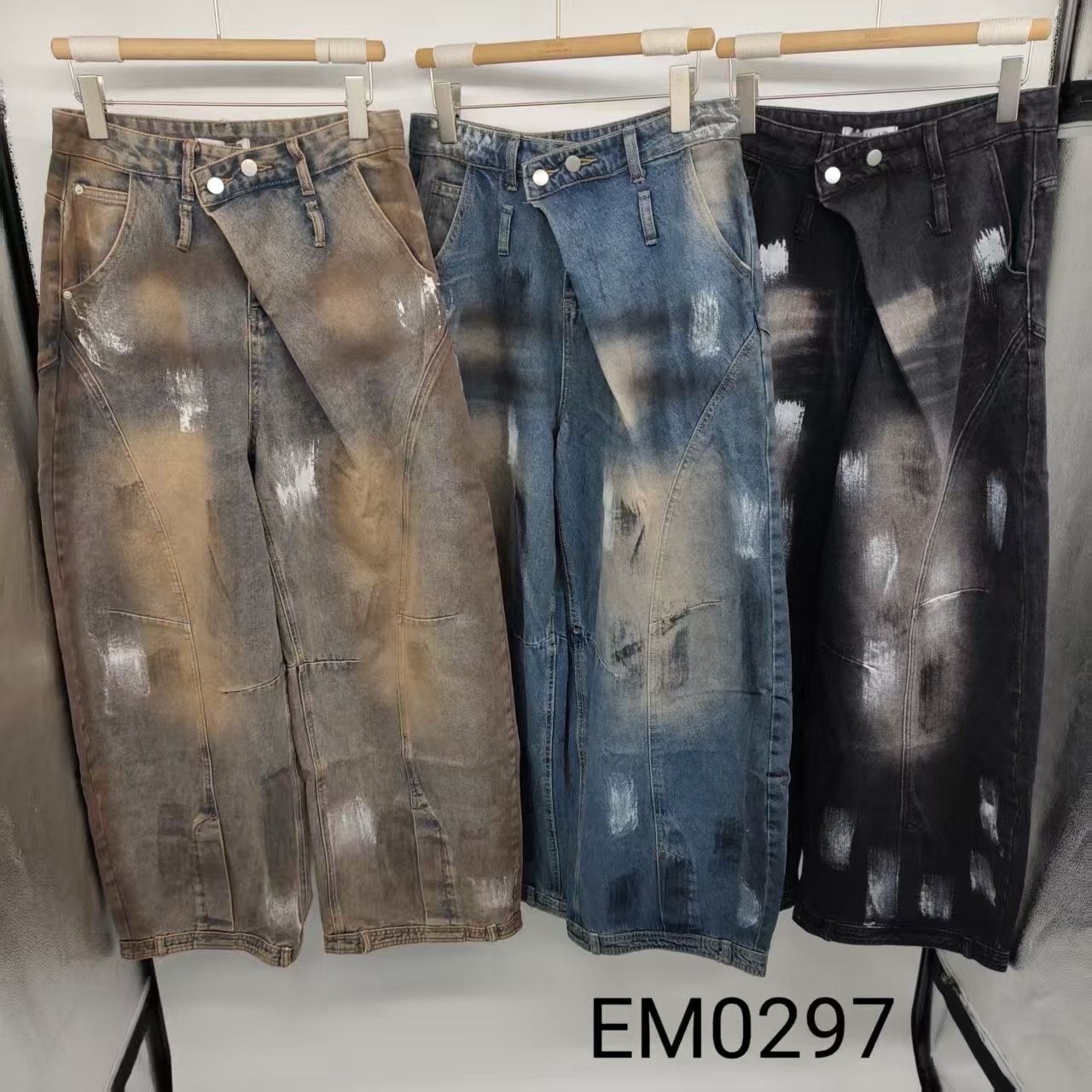 Straight Jeans with Topstitching