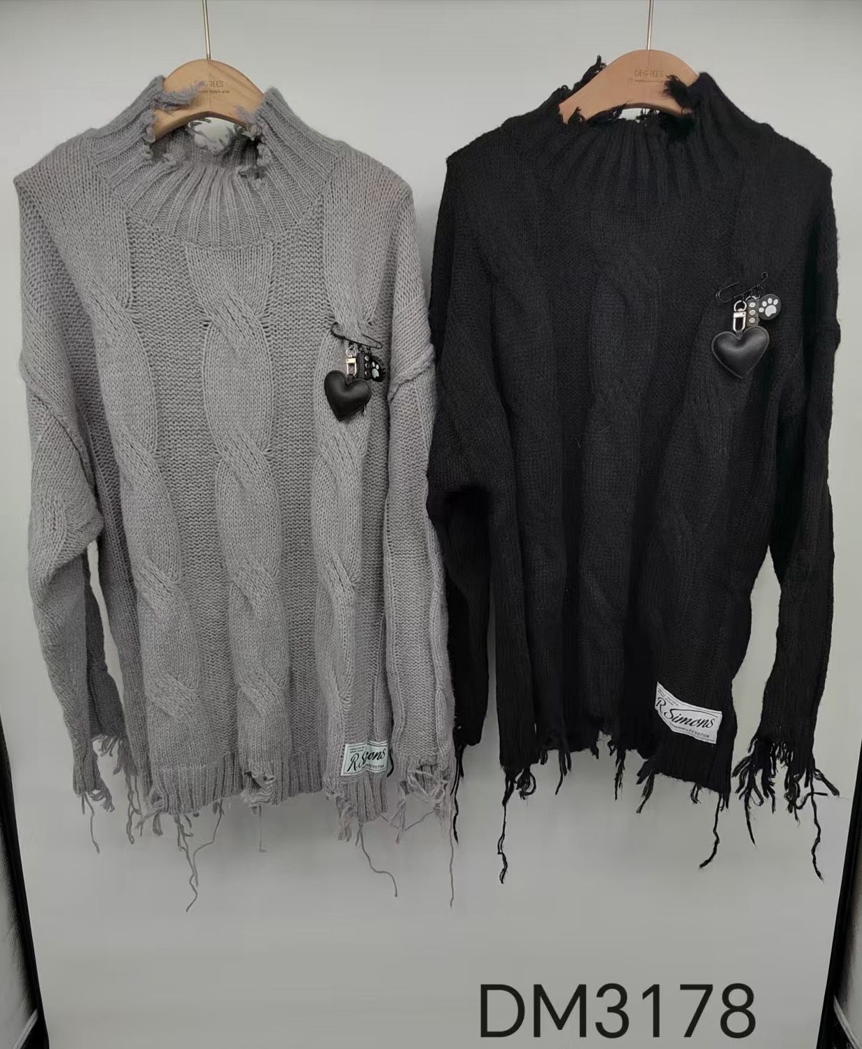 Fringed Funnel-Neck Sweater