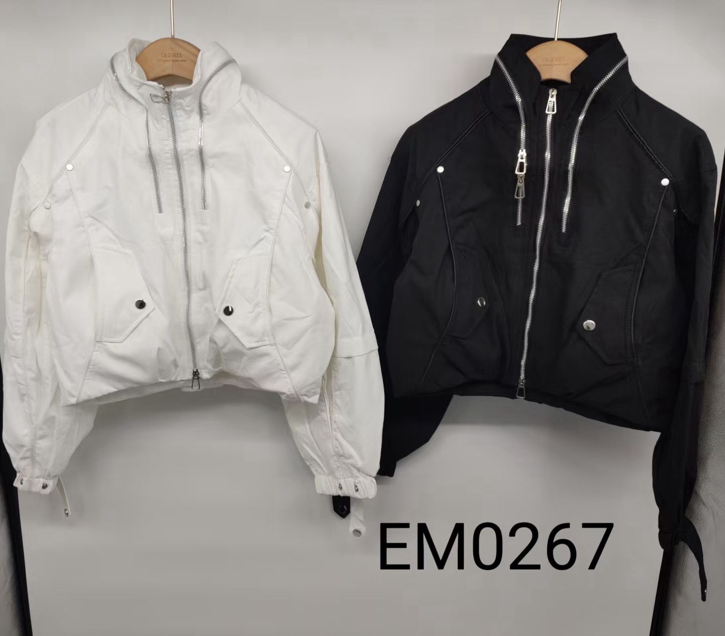 Cropped Bomber Jacket with Collar