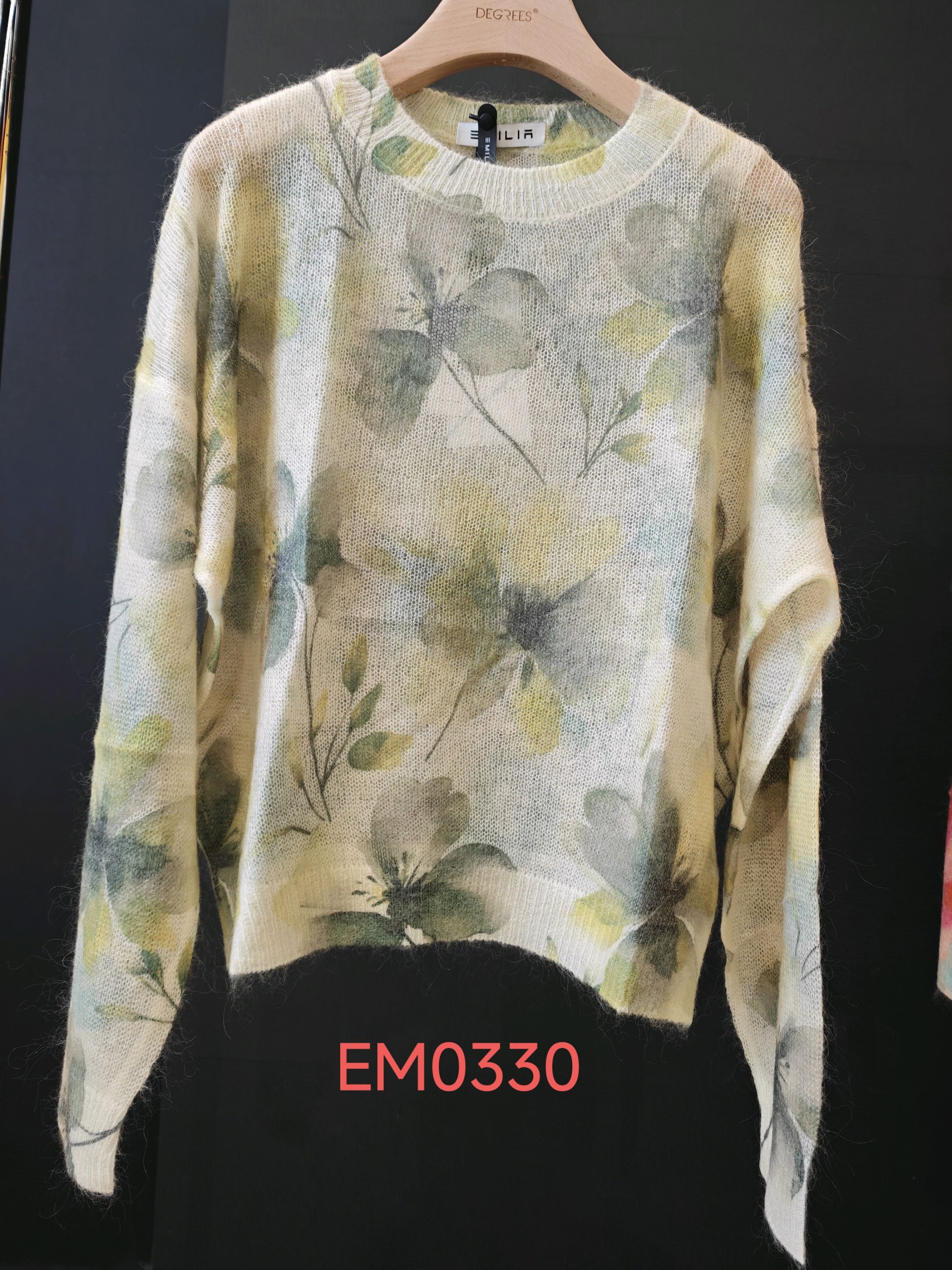 Sweater with Large Floral Motif