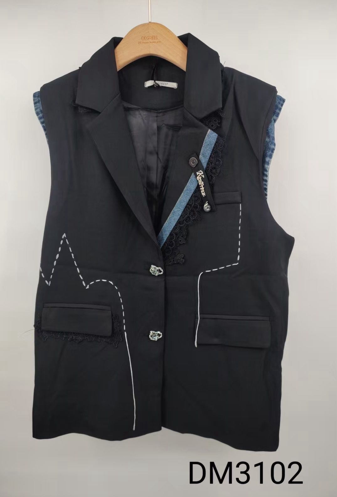 Straight Vest with Collar