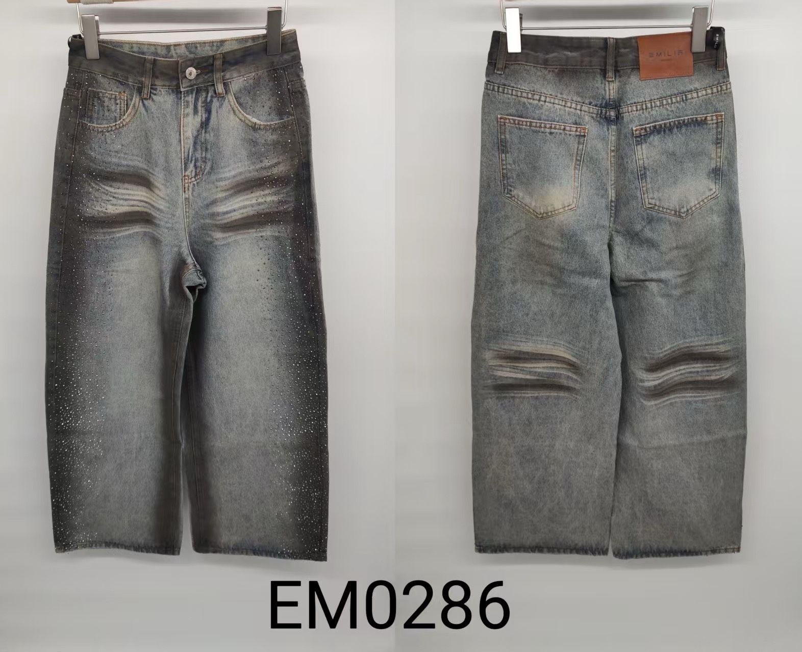Straight Studded Jeans