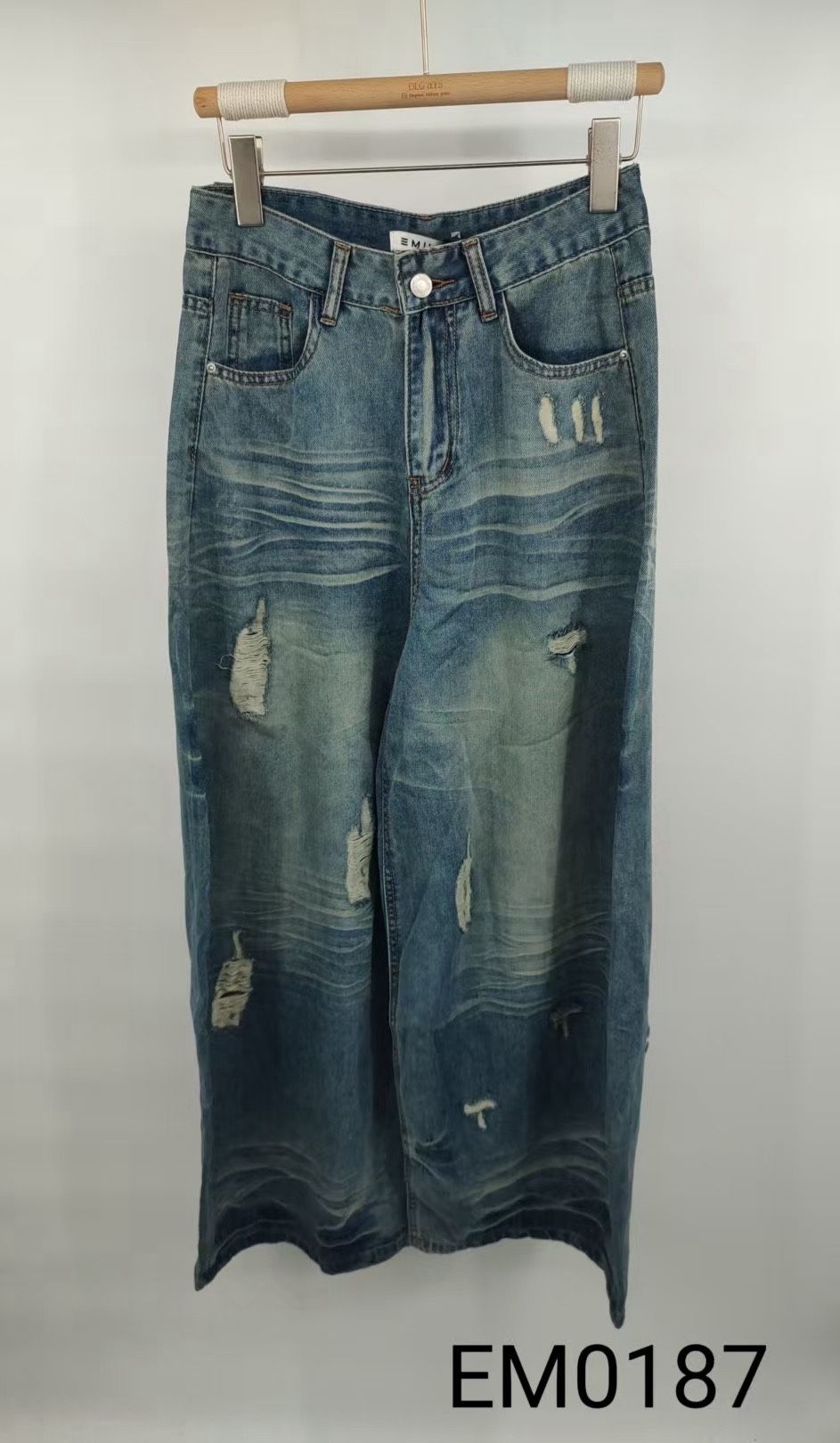 Straight-Leg Distressed Jeans