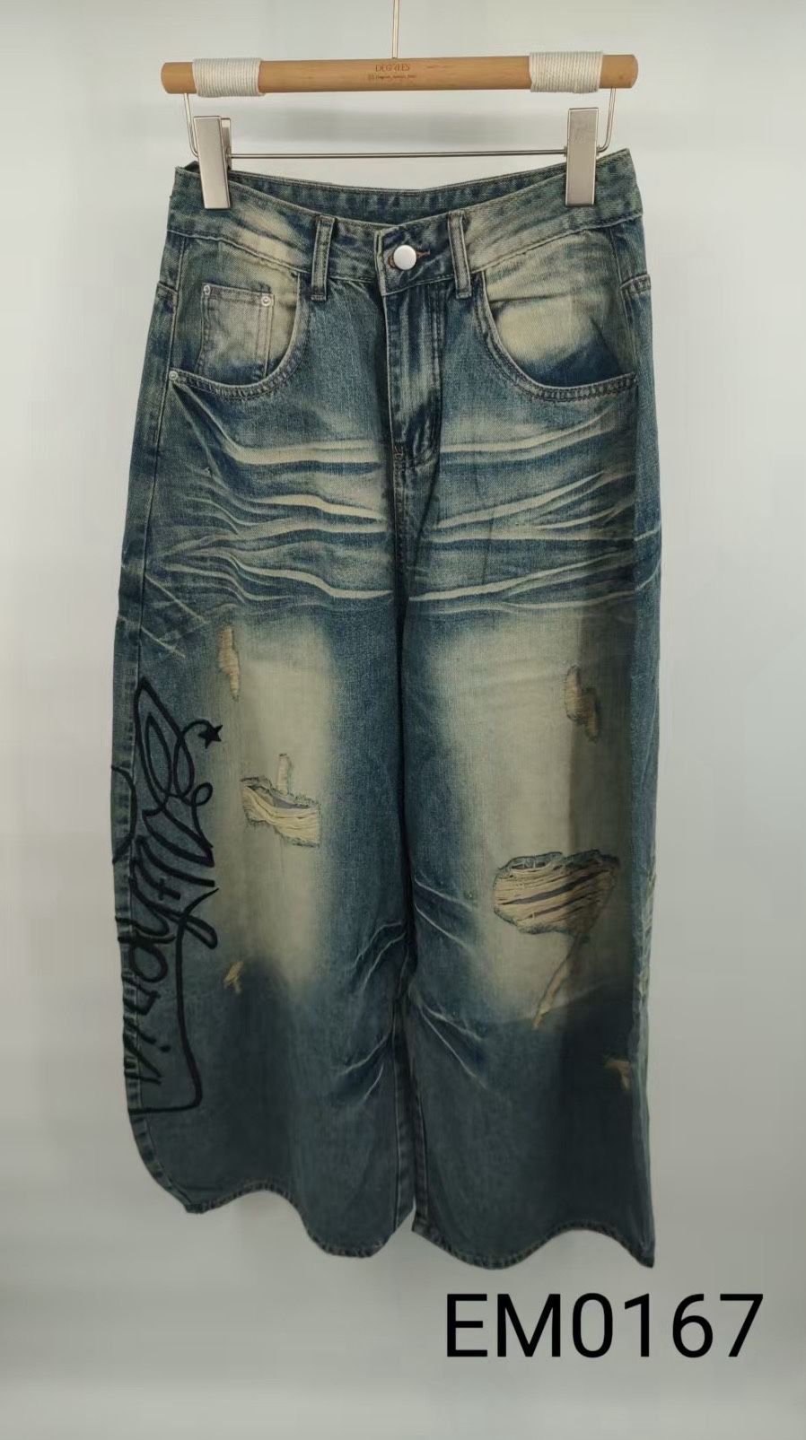 Wide-Leg Denim Jeans