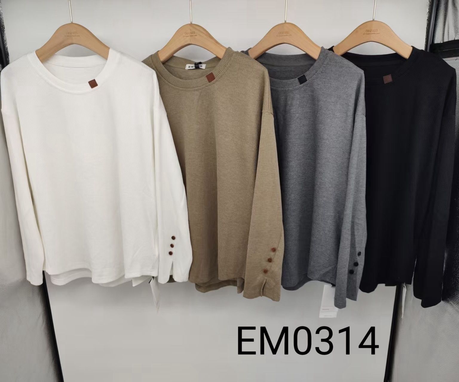 Relaxed Button-Front Ribbed Top