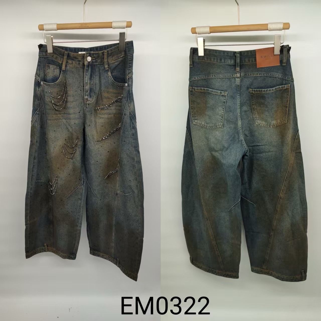 High‑Waist Wide Balloon Trousers