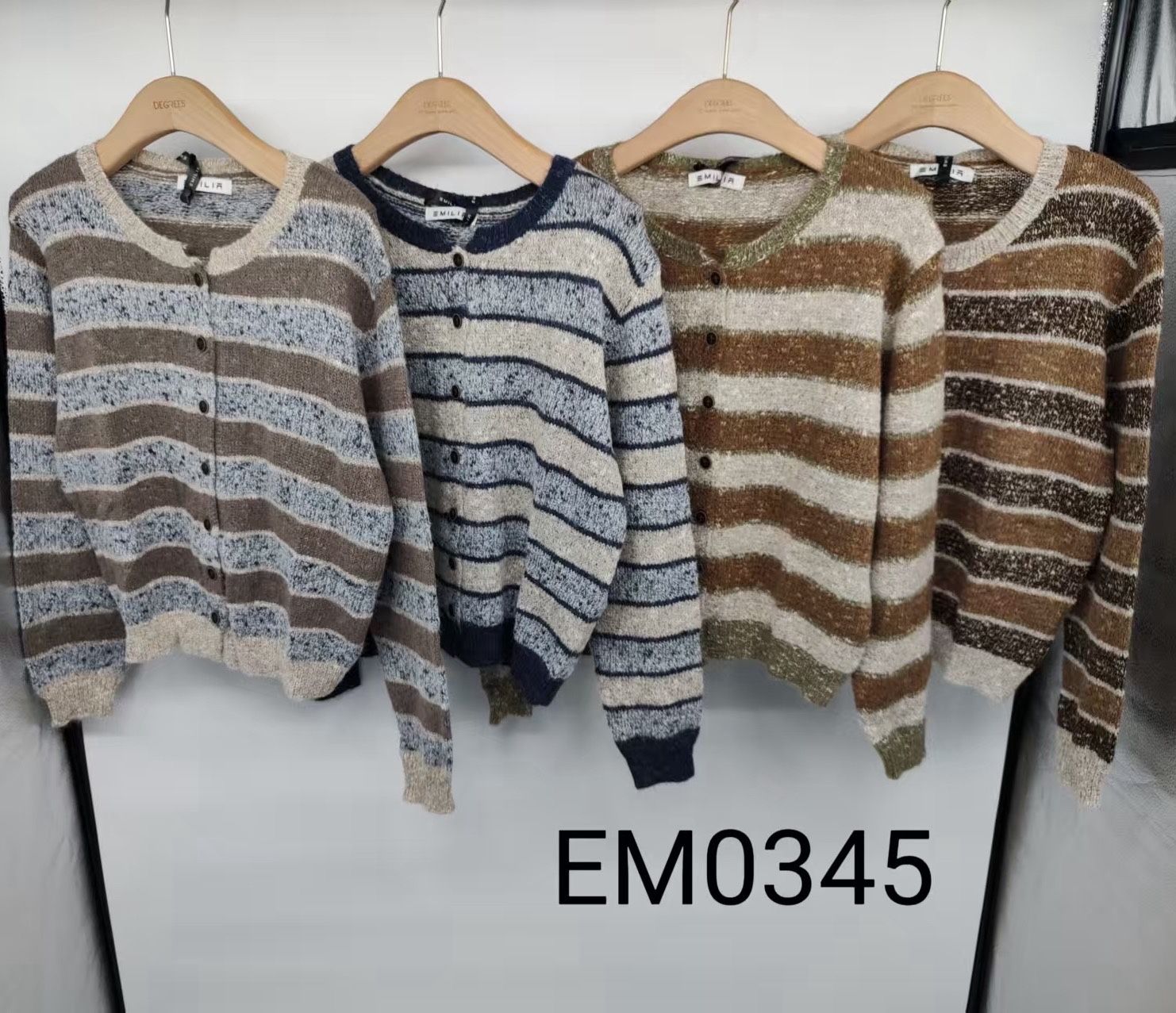 Hip-Length Striped Cardigan