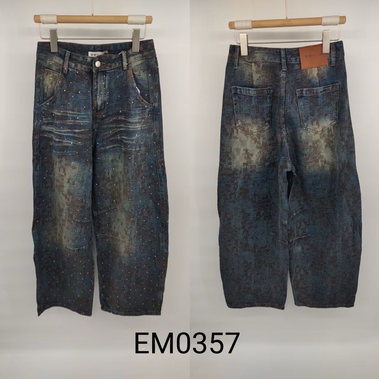 Wide Jeans with Abstract Print