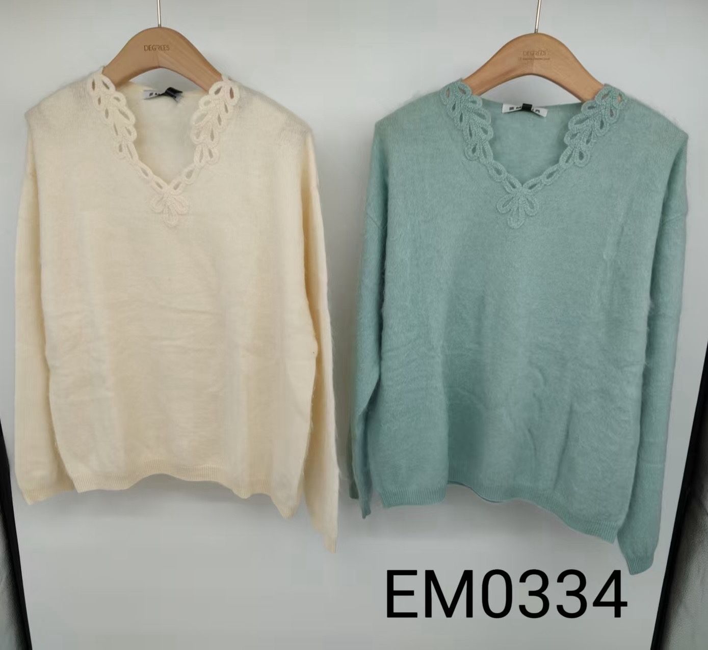 V-Neck Sweater with Embroidery