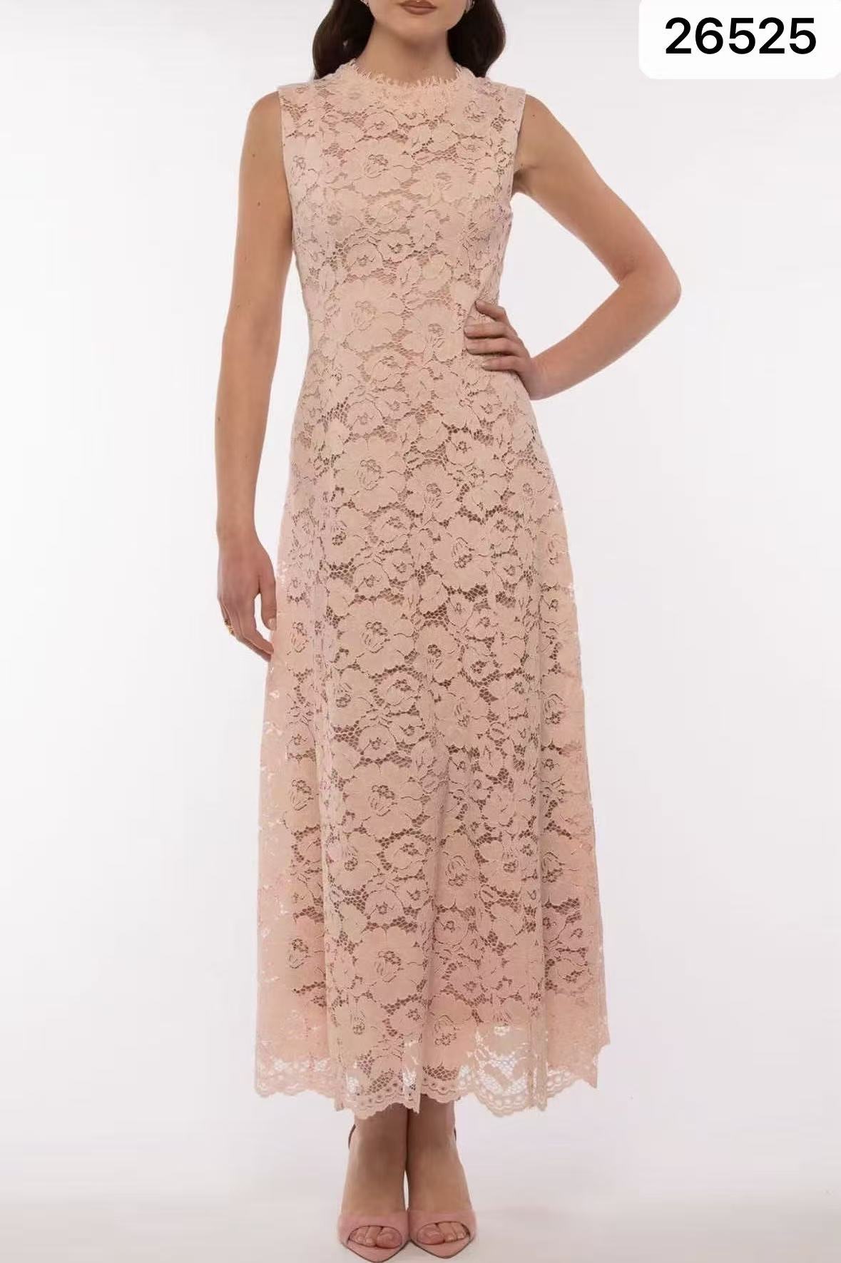 Fitted Midi Lace Dress