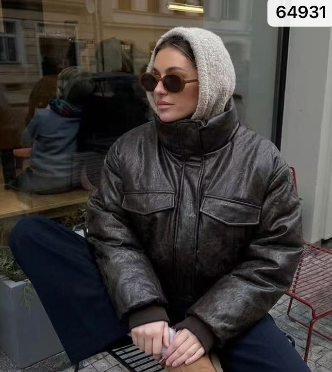Oversize Jacket with High Collar