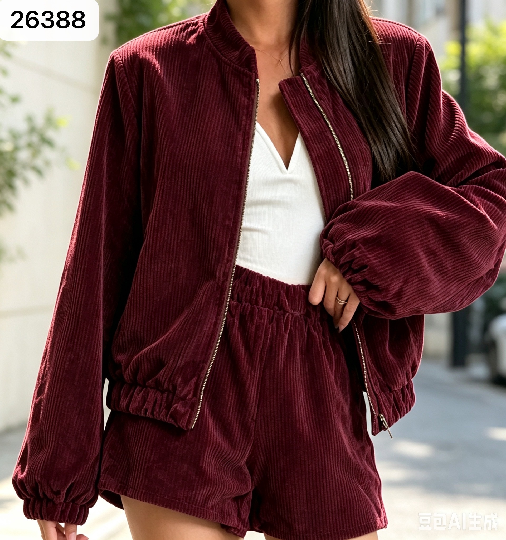 Straight Bomber Jacket with Stand Collar