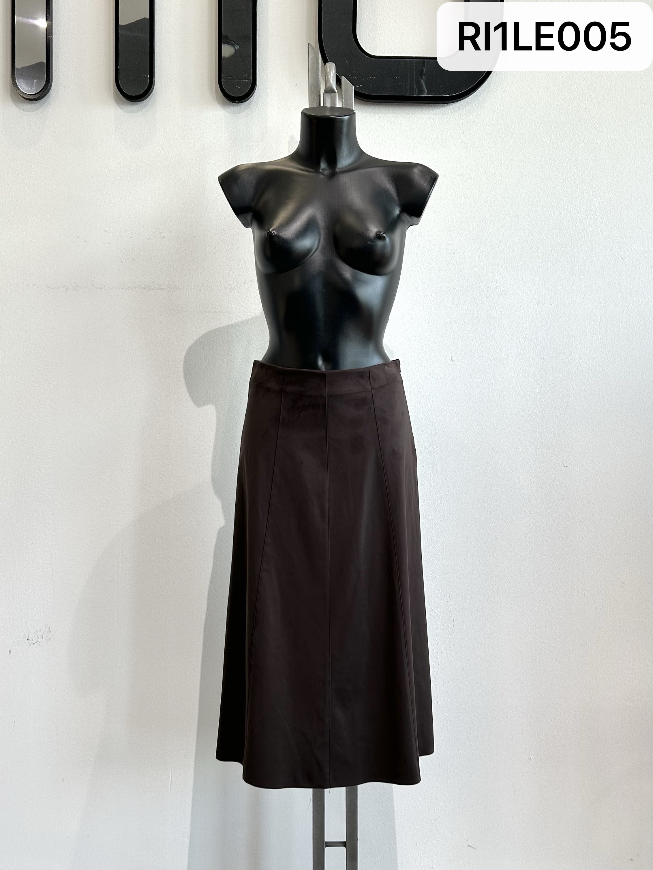High‑Waist A‑Line Midi Skirt